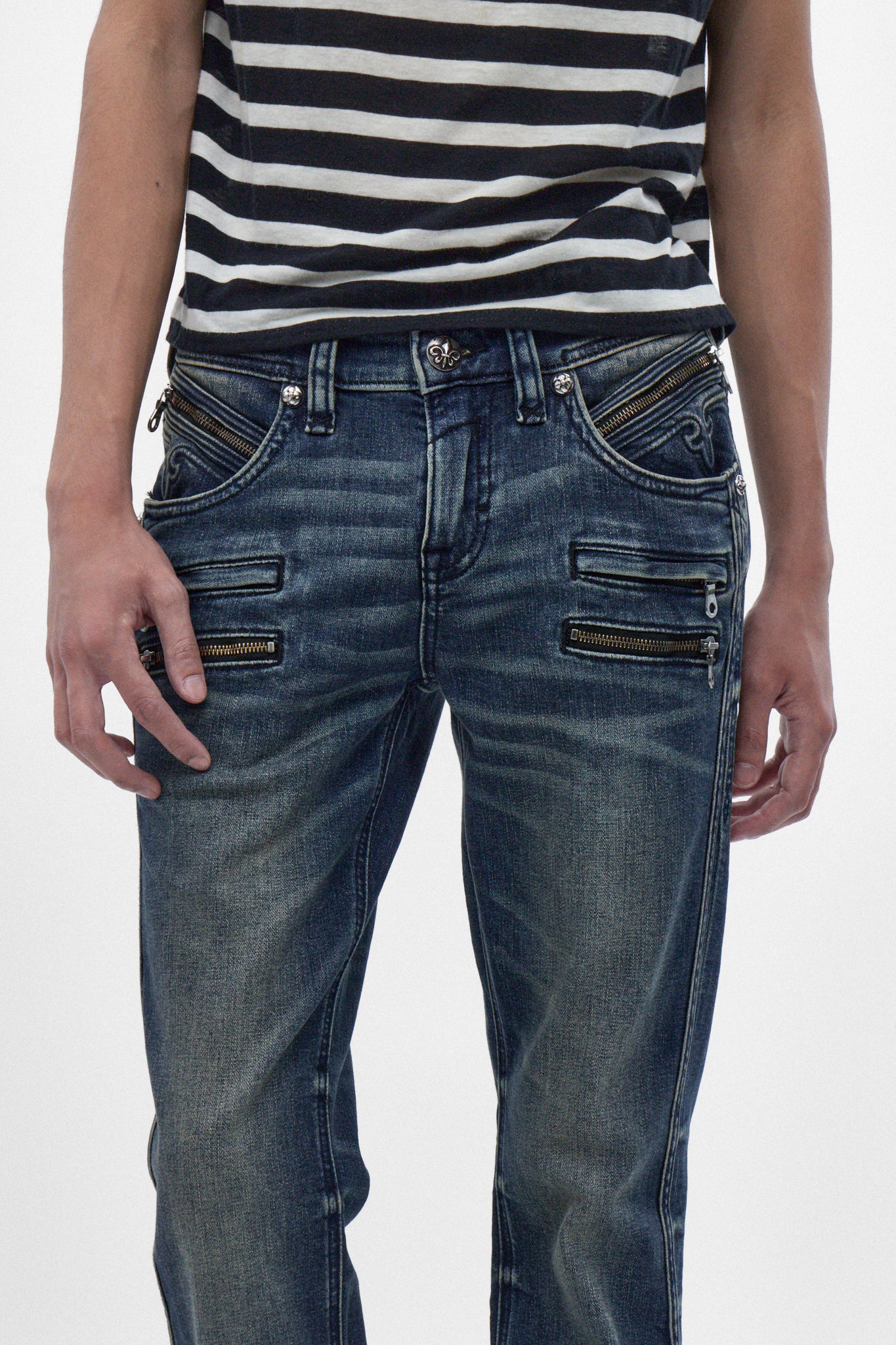 Jon Slim Flare Jeans in Dark Blue - Rock Revival®