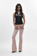 Joplin Super Low-Rise Flare in Dusty Pink - Rock Revival®