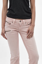 Joplin Super Low-Rise Flare in Dusty Pink - Rock Revival®
