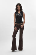Joplin Super Low-Rise Flare in Brown - Rock Revival®