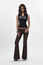 Joplin Super Low-Rise Flare in Brown - Rock Revival®