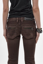 Joplin Super Low-Rise Flare in Brown - Rock Revival®