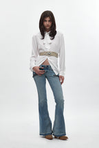 Joplin Super Low-Rise Flare Jeans in Medium Blue - Rock Revival®