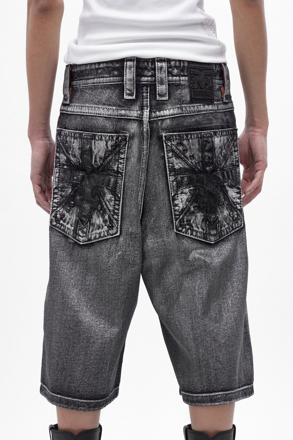 Rock Revival by Jaded London Silver Dust Shorts (M) - Rock Revival®