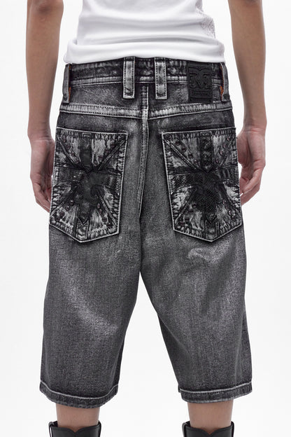 Rock Revival by Jaded London Silver Dust Shorts (M) - Rock Revival®