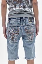 Justice Denim Shorts in Medium Blue - Rock Revival®