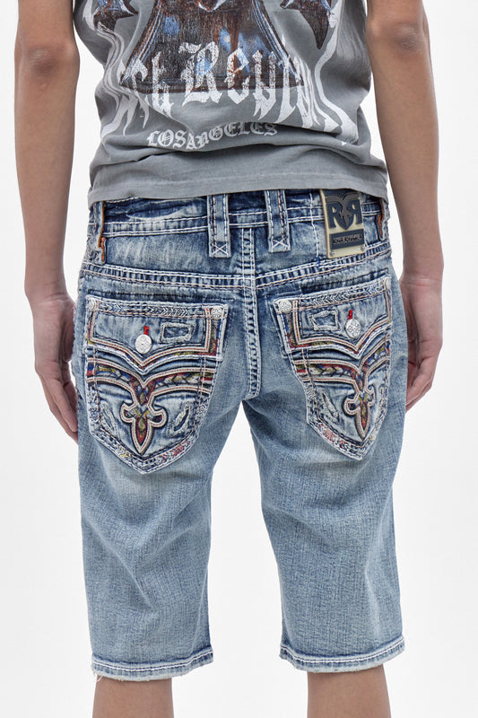 Justice Denim Shorts in Medium Blue - Rock Revival®