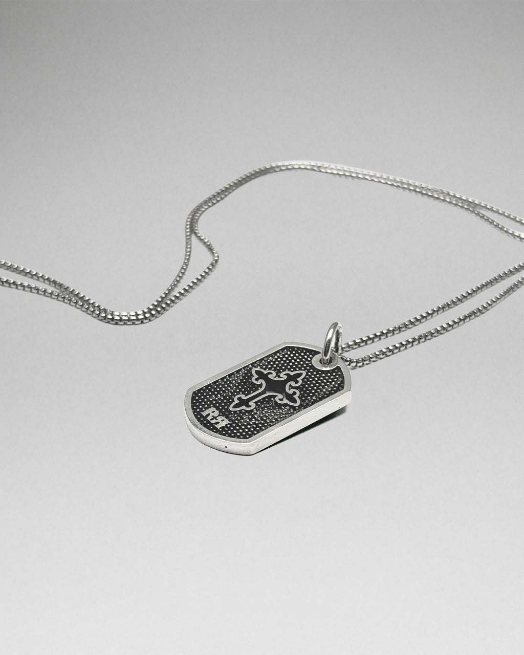 Fleur De Lis Cross Dog Tag Necklace