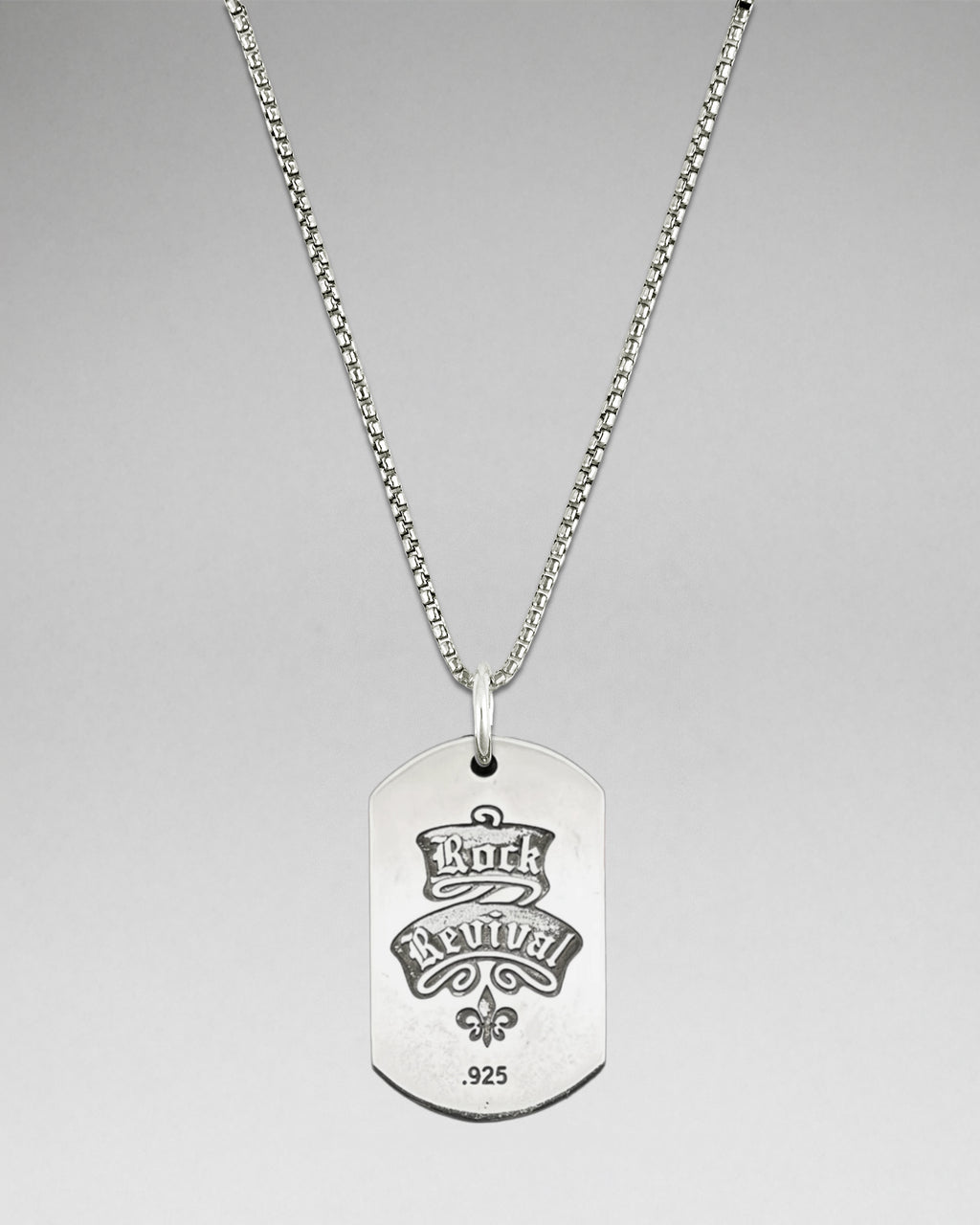 Fleur De Lis Cross Dog Tag Necklace