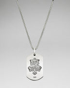 Fleur De Lis Cross Dog Tag Necklace