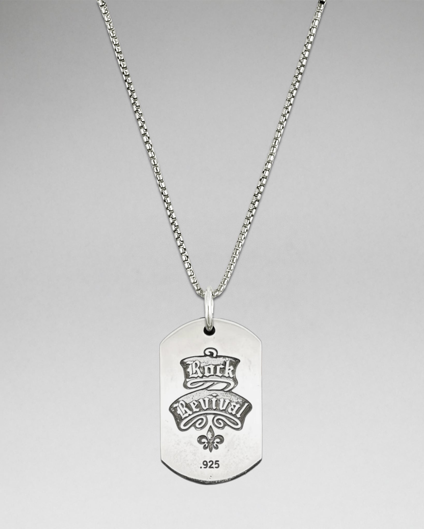 Fleur De Lis Cross Dog Tag Necklace
