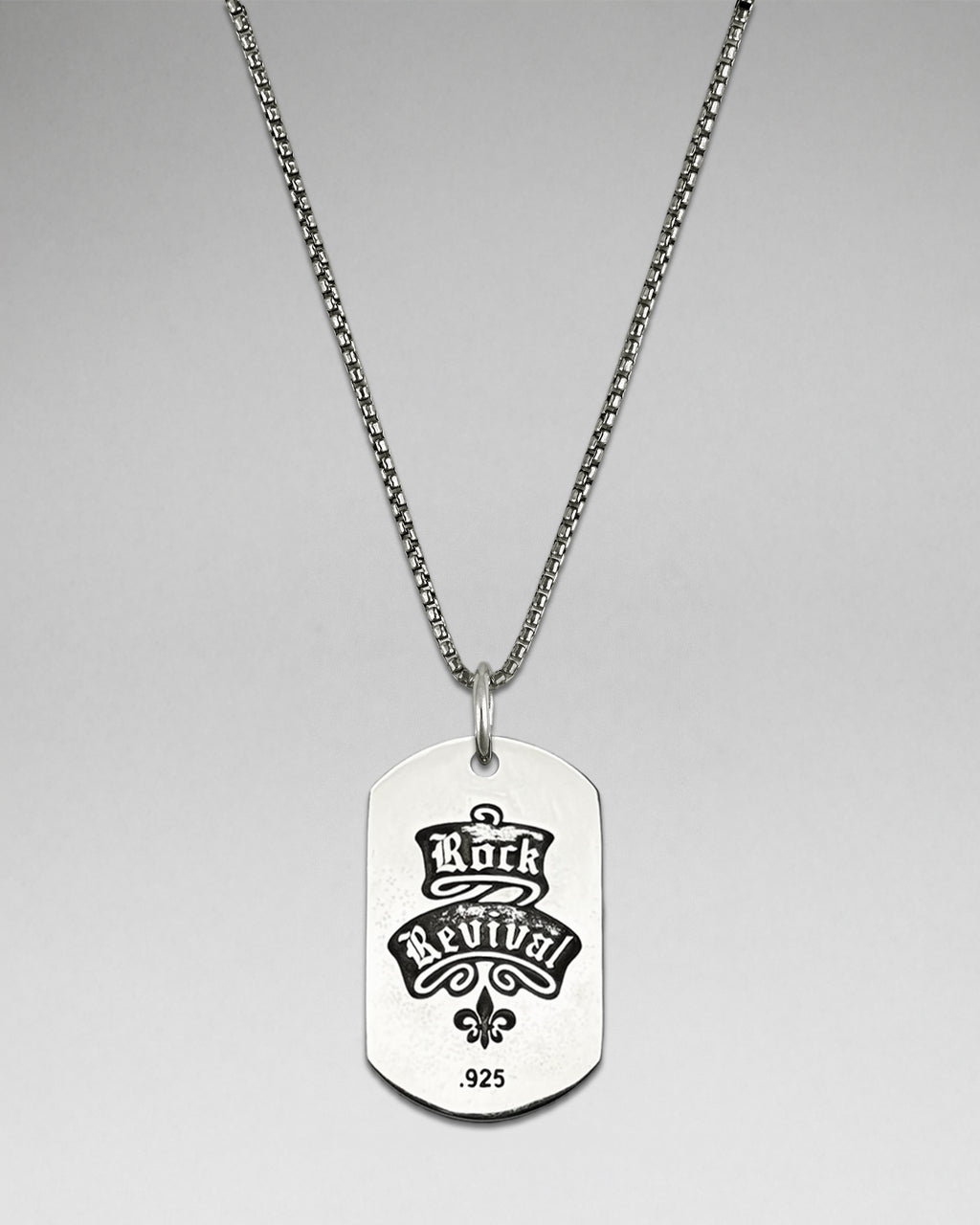 Rock Skull & Crossbones Dog Tag Necklace