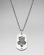 Rock Skull & Crossbones Dog Tag Necklace
