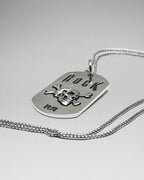 Rock Skull & Crossbones Dog Tag Necklace