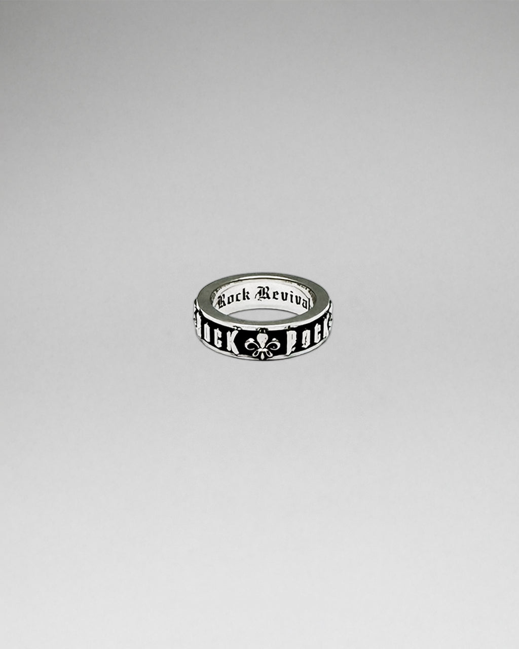 Rock & Fleur De Lis Band Ring