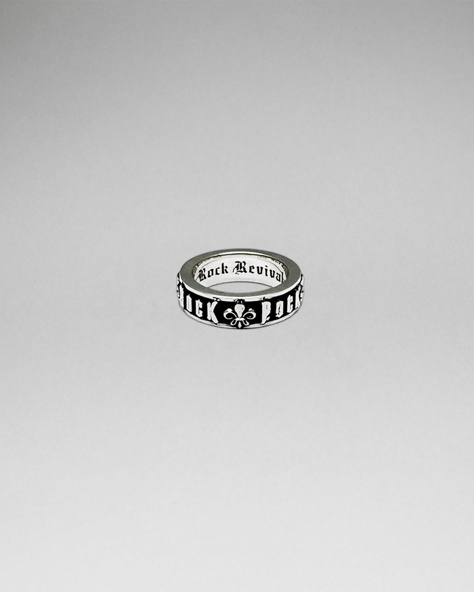 Rock & Fleur De Lis Band Ring