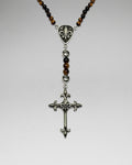 Brown Tiger Eye Rosary w/ FDL Cross