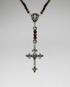 Brown Tiger Eye Rosary w/ FDL Cross
