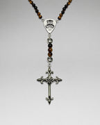 Brown Tiger Eye Rosary w/ FDL Cross