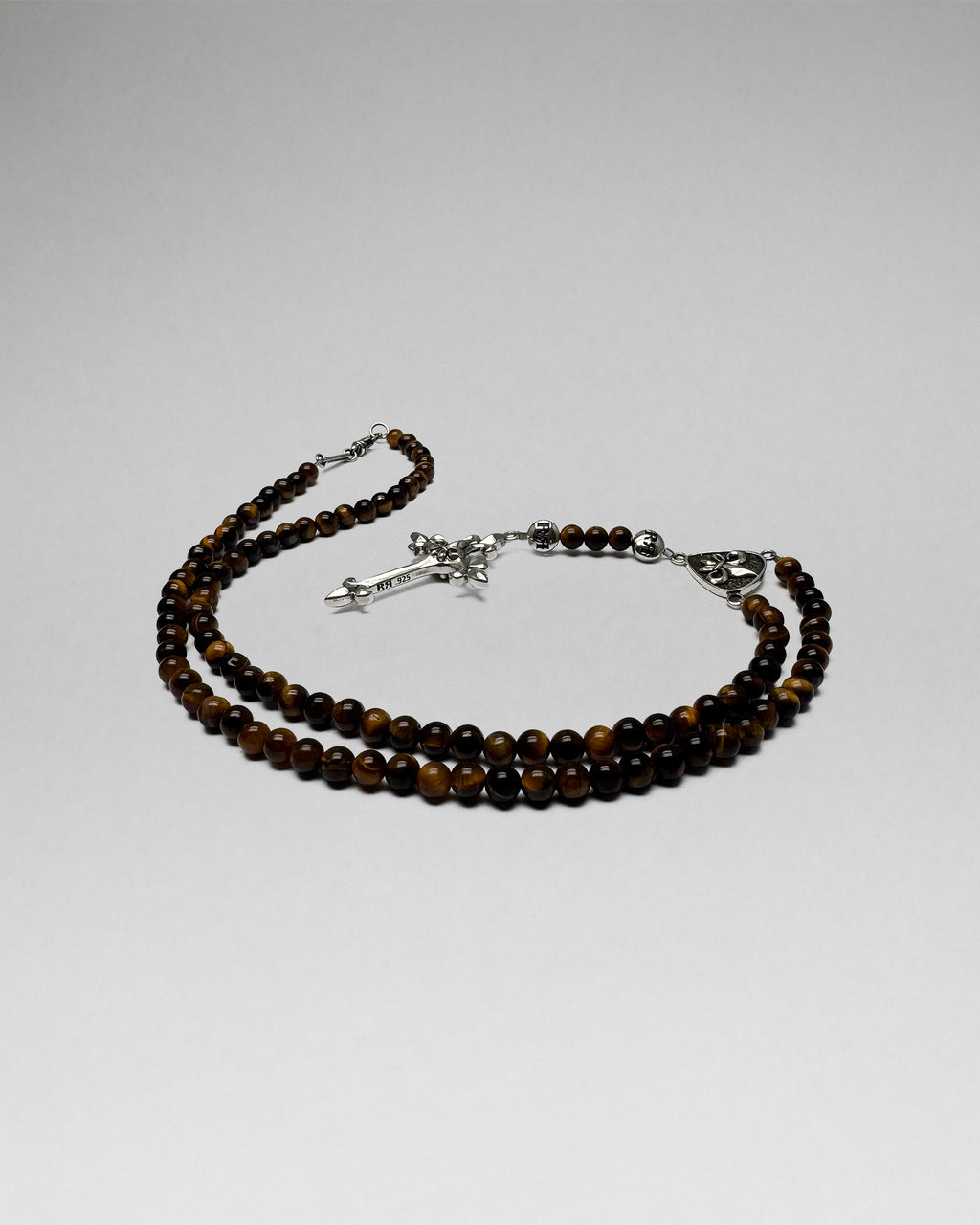 Brown Tiger Eye Rosary w/ FDL Cross