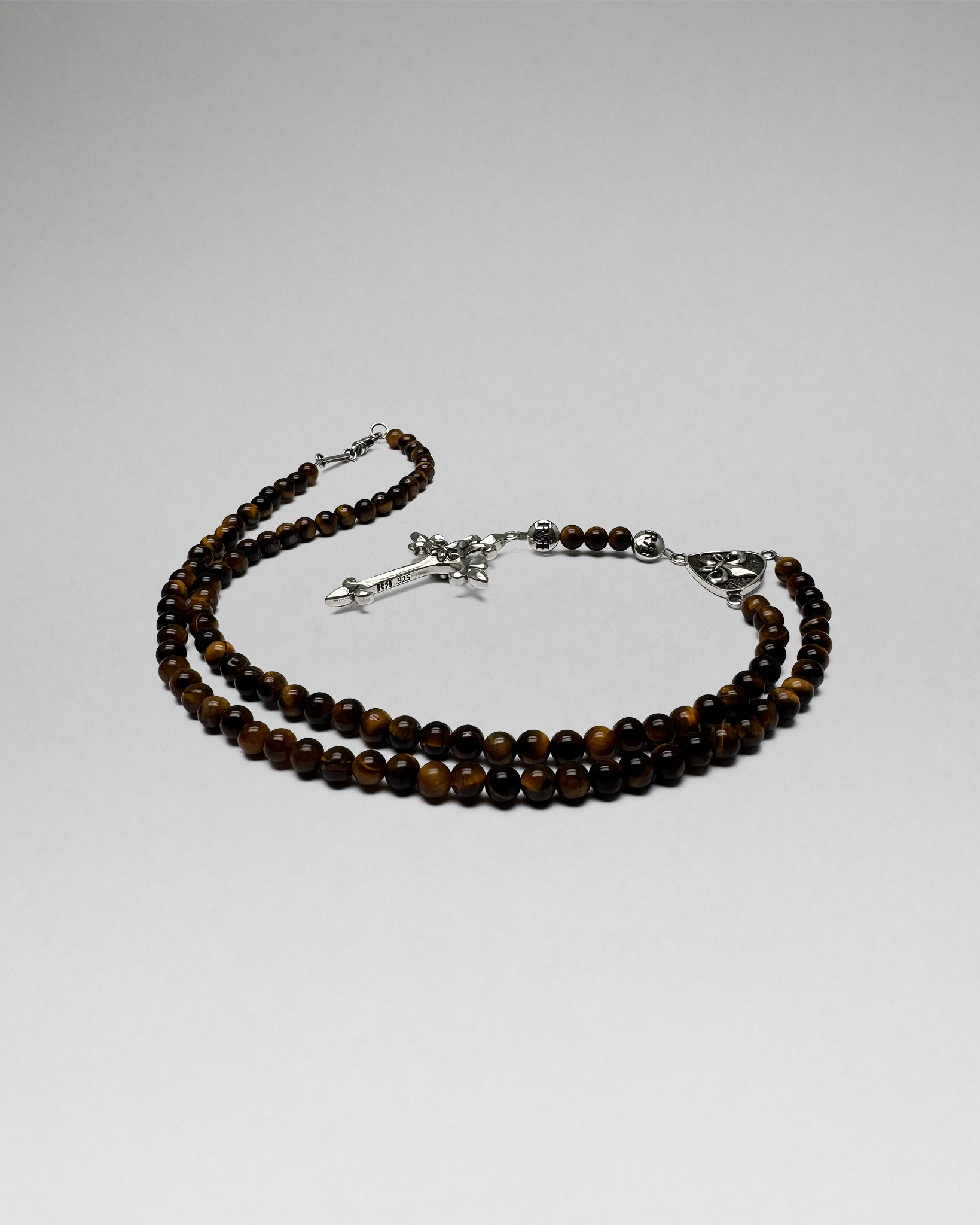 Brown Tiger Eye Rosary w/ FDL Cross