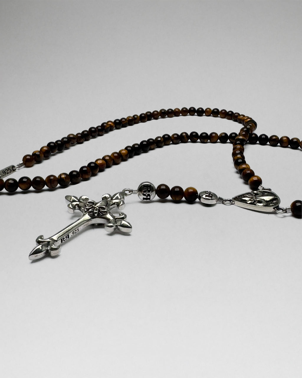 Brown Tiger Eye Rosary w/ FDL Cross