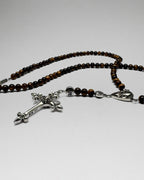 Brown Tiger Eye Rosary w/ FDL Cross