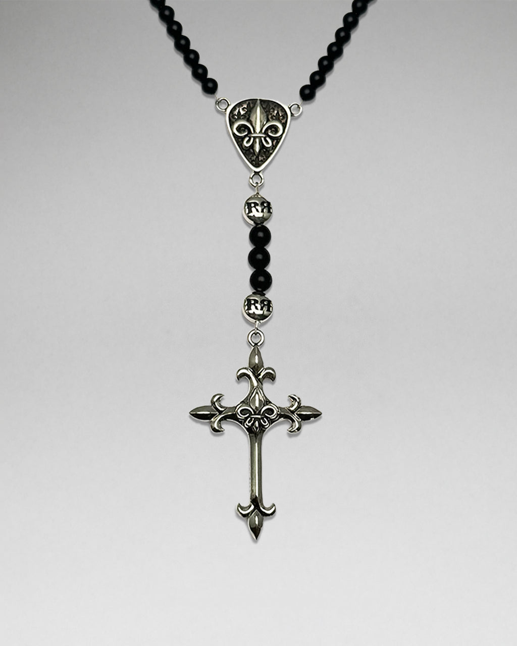 Onyx Rosary w/ FDL Cross