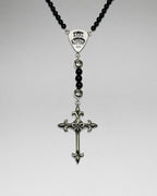 Onyx Rosary w/ FDL Cross