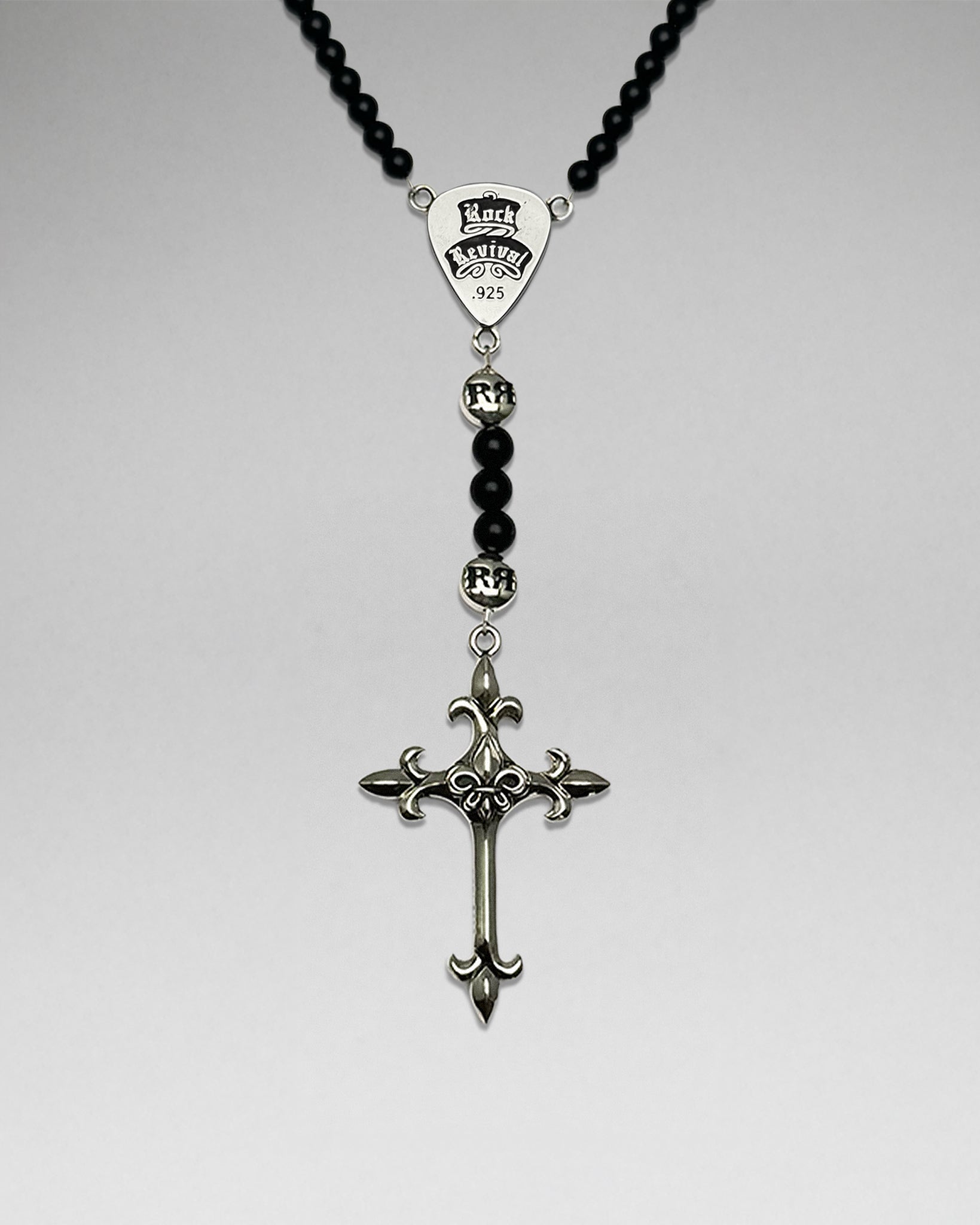 Onyx Rosary w/ FDL Cross