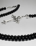 Onyx Rosary w/ FDL Cross