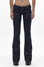 Kamil Super Low-Rise Moto Bootcut Jeans