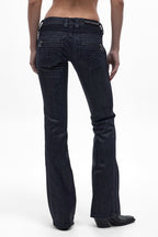 Kamil Super Low-Rise Moto Bootcut Jeans