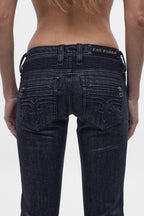 Kamil Super Low-Rise Moto Bootcut Jeans