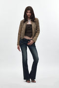 Kamil Super Low-Rise Bootcut in Dark Blue - Rock Revival®