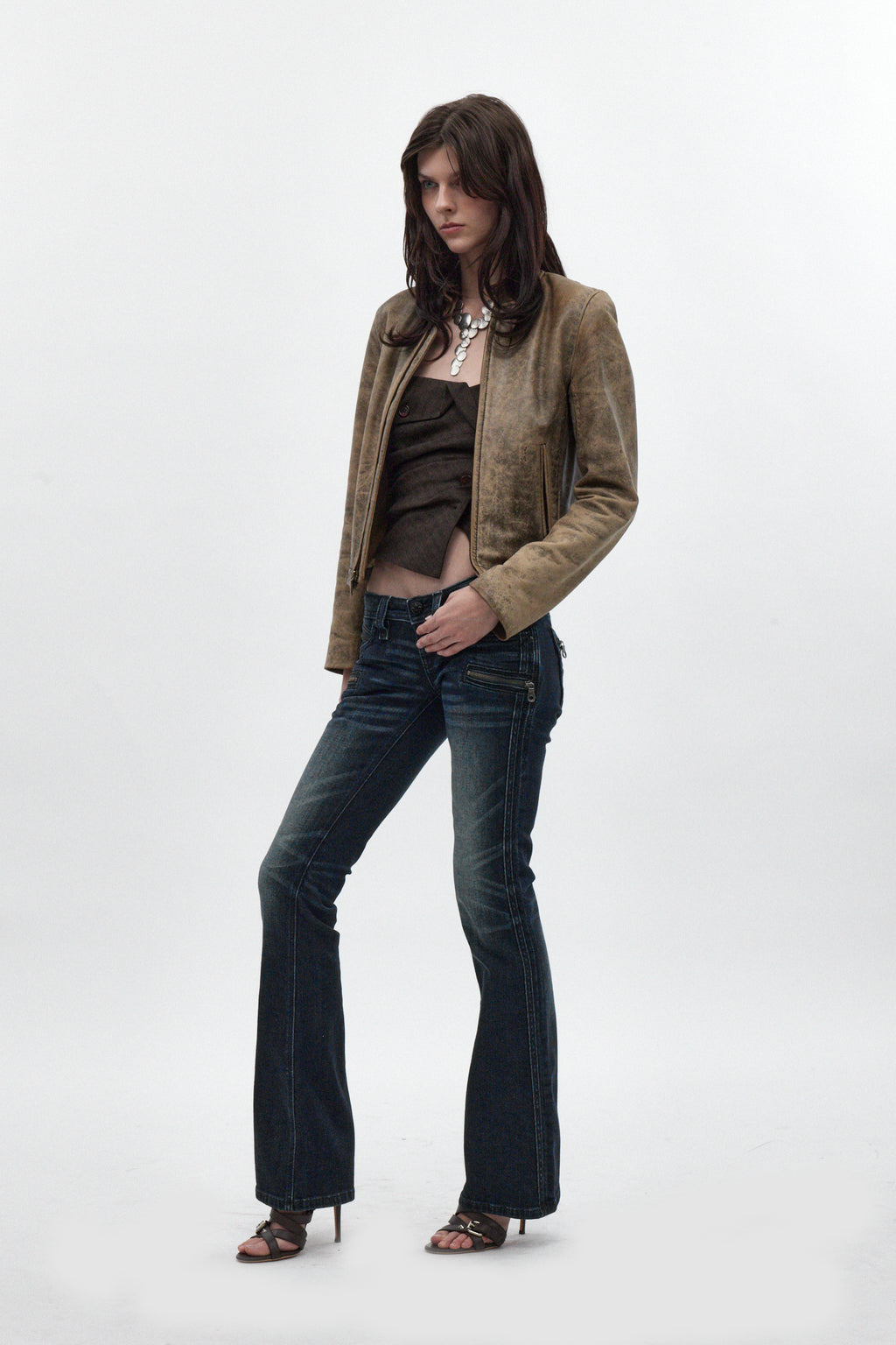 Kamil Super Low-Rise Bootcut in Dark Blue - Rock Revival®