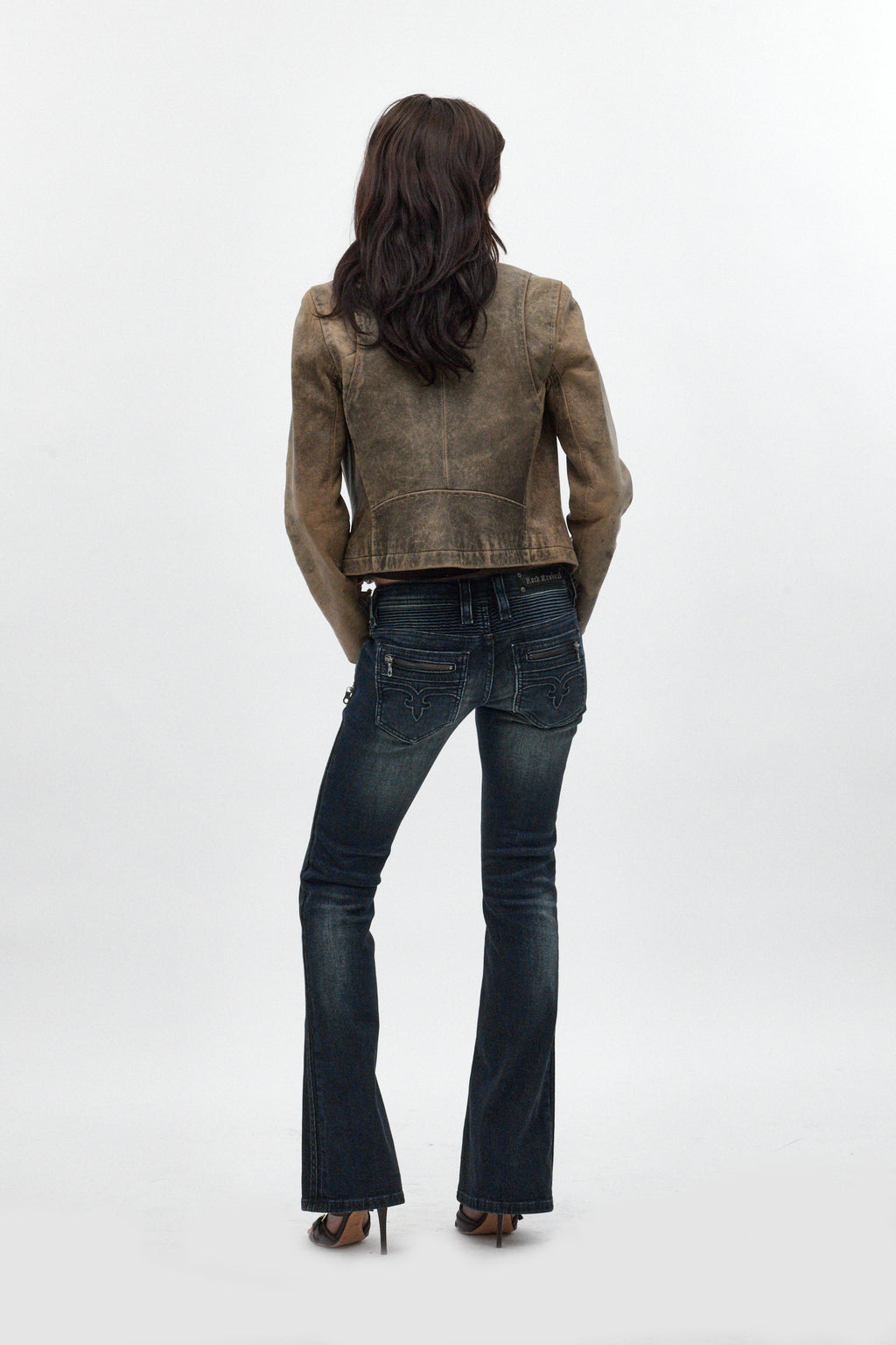 Kamil Super Low-Rise Bootcut in Dark Blue - Rock Revival®