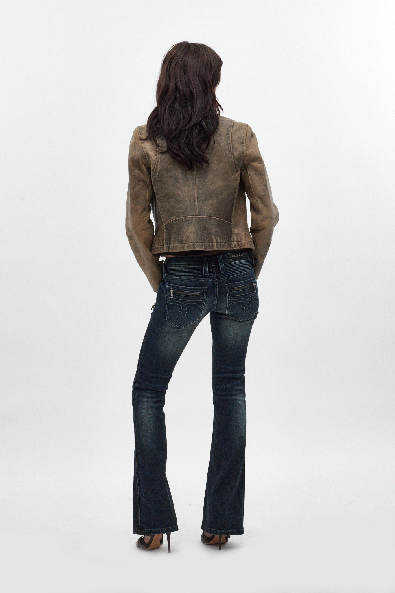 Kamil Super Low-Rise Bootcut in Dark Blue - Rock Revival®