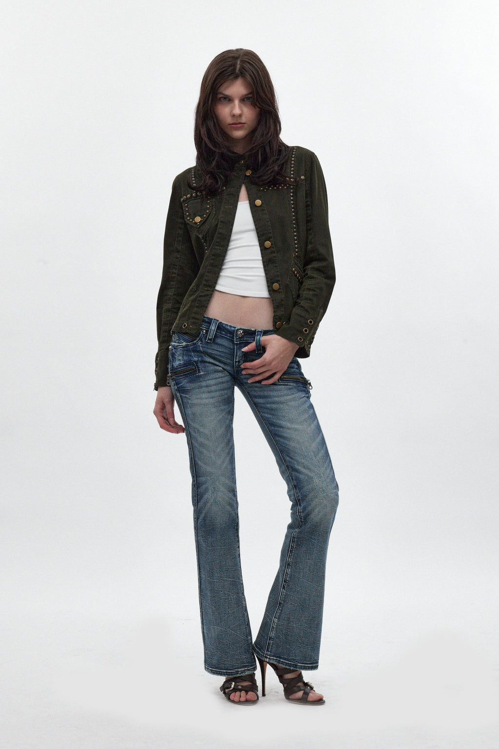 Kamil Super Low-Rise Bootcut in Pacific Blue - Rock Revival®