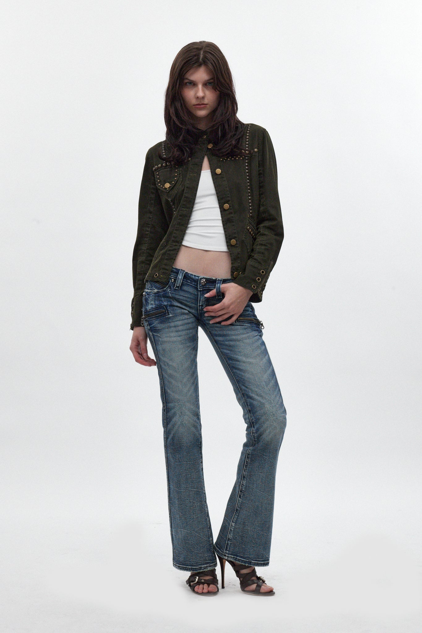 Kamil Super Low-Rise Bootcut in Pacific Blue - Rock Revival®