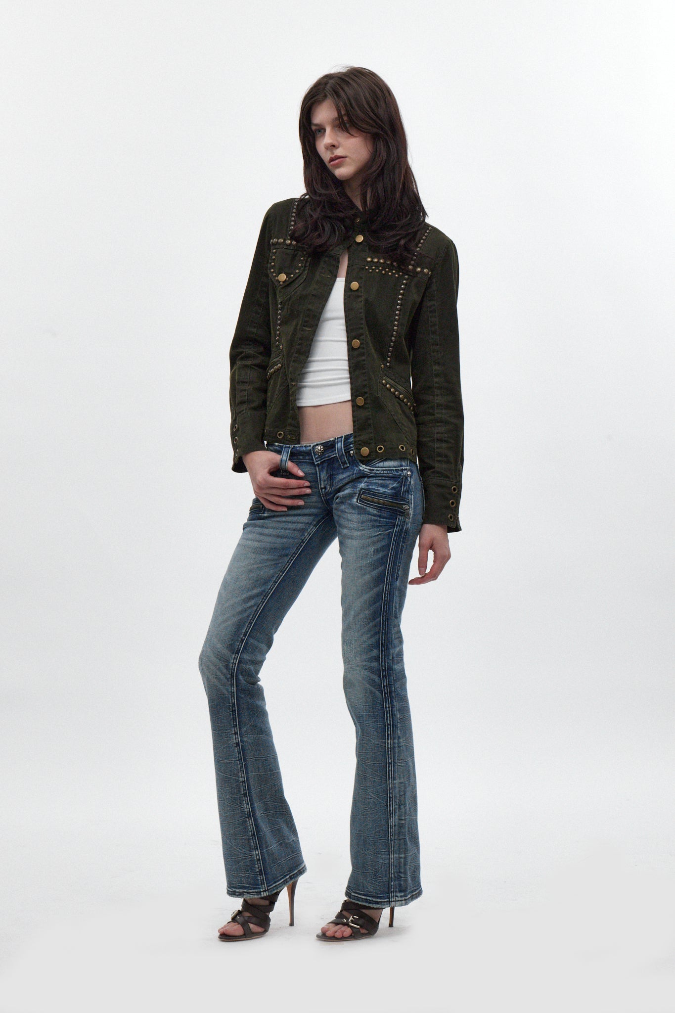 Kamil Super Low-Rise Bootcut in Pacific Blue - Rock Revival®