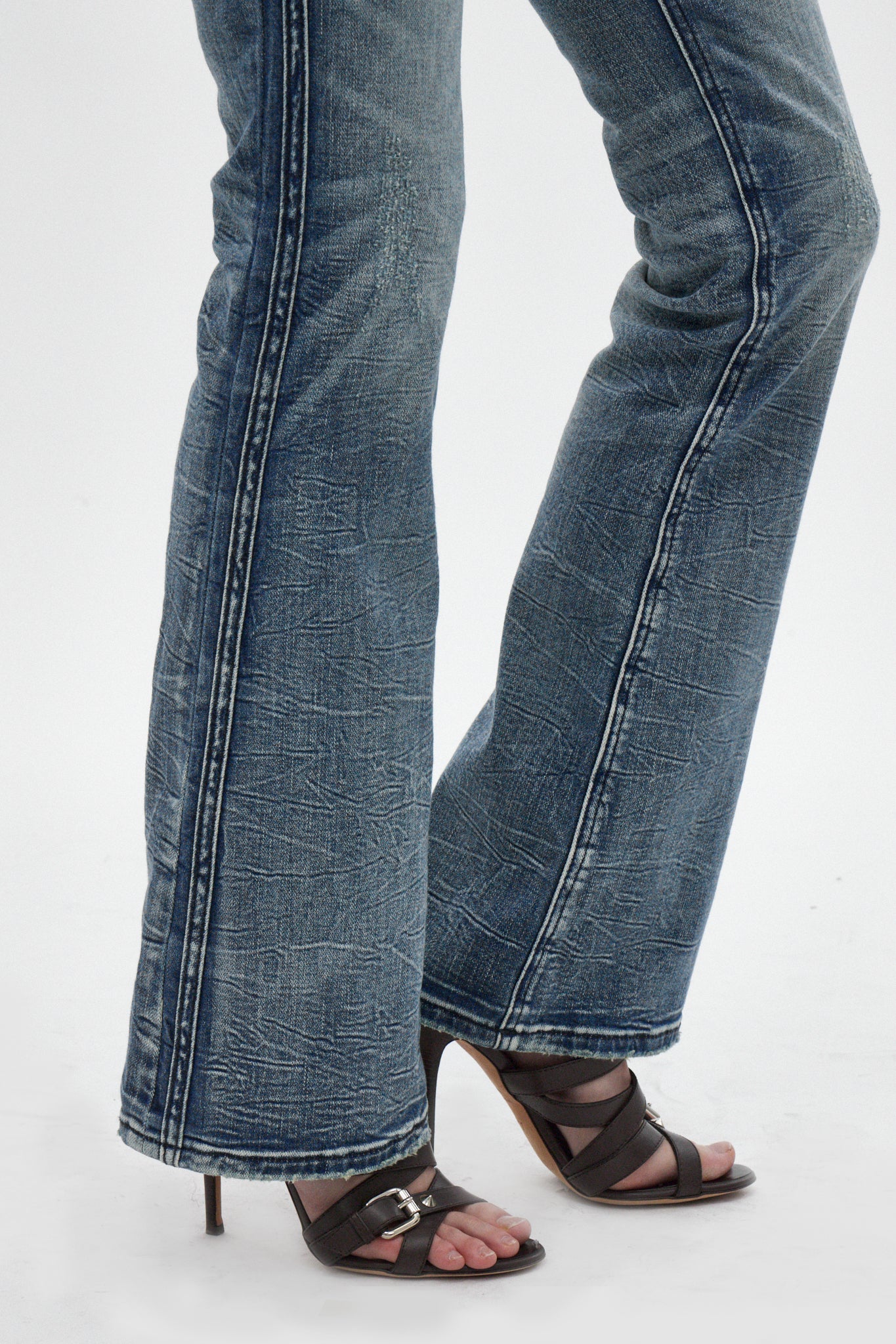 Kamil Super Low-Rise Bootcut in Pacific Blue - Rock Revival®