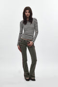 Kamil Super Low-Rise Bootcut in Olive - Rock Revival®