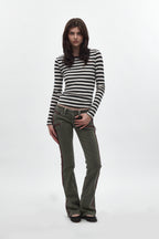 Kamil Super Low-Rise Bootcut in Olive - Rock Revival®