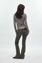 Kamil Super Low-Rise Bootcut in Olive - Rock Revival®