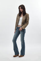 Kamil Super Low-Rise Bootcut in Blue - Rock Revival®