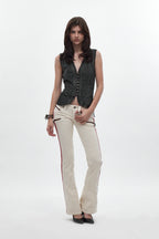 Kamil Super Low-Rise Bootcut in White - Rock Revival®