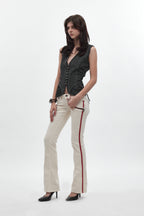 Kamil Super Low-Rise Bootcut in White - Rock Revival®