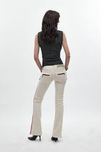 Kamil Super Low-Rise Bootcut in White - Rock Revival®