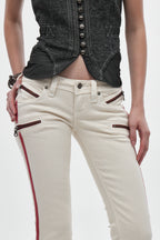 Kamil Super Low-Rise Bootcut in White - Rock Revival®